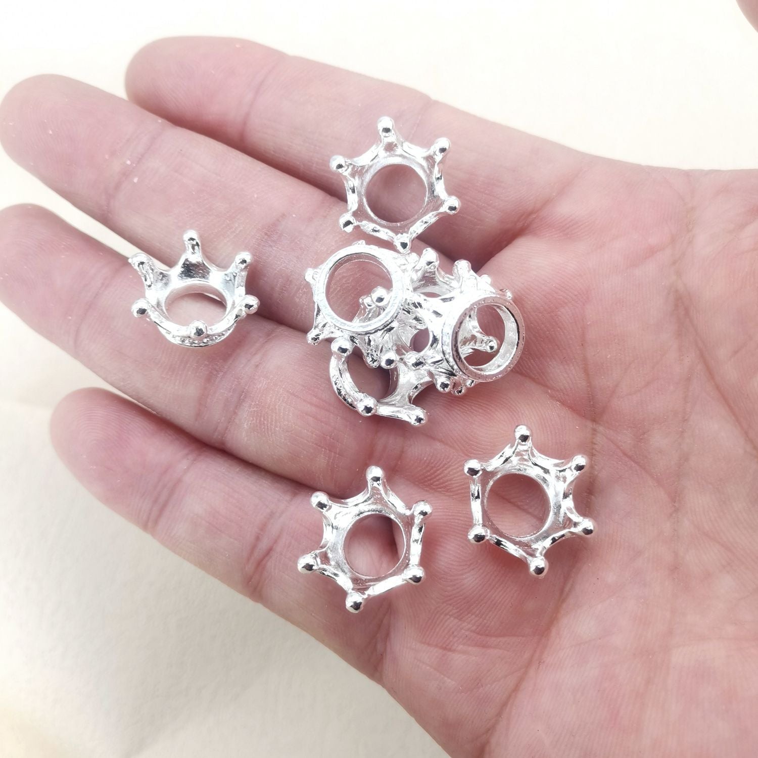 Wholesale 100PCS 6*10*10MM Crown Alloy Beads